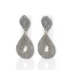 Pendientes lagrima brillos plateado