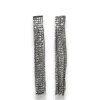 Pendientes largos cascada plateados
