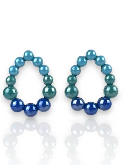 Pendientes ovalo azules