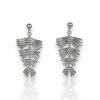 Pendientes palmera plateada