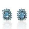 Pendientes piedras flor celeste