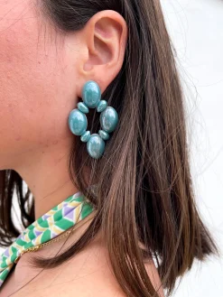 Pendientes rombo azul