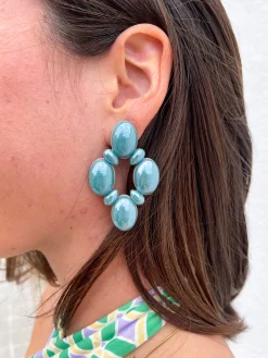 Pendientes rombo azul