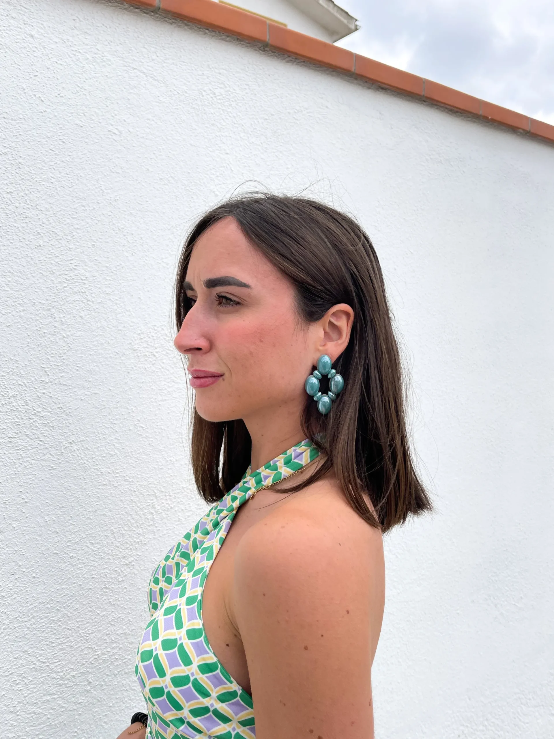 Pendientes rombo azul