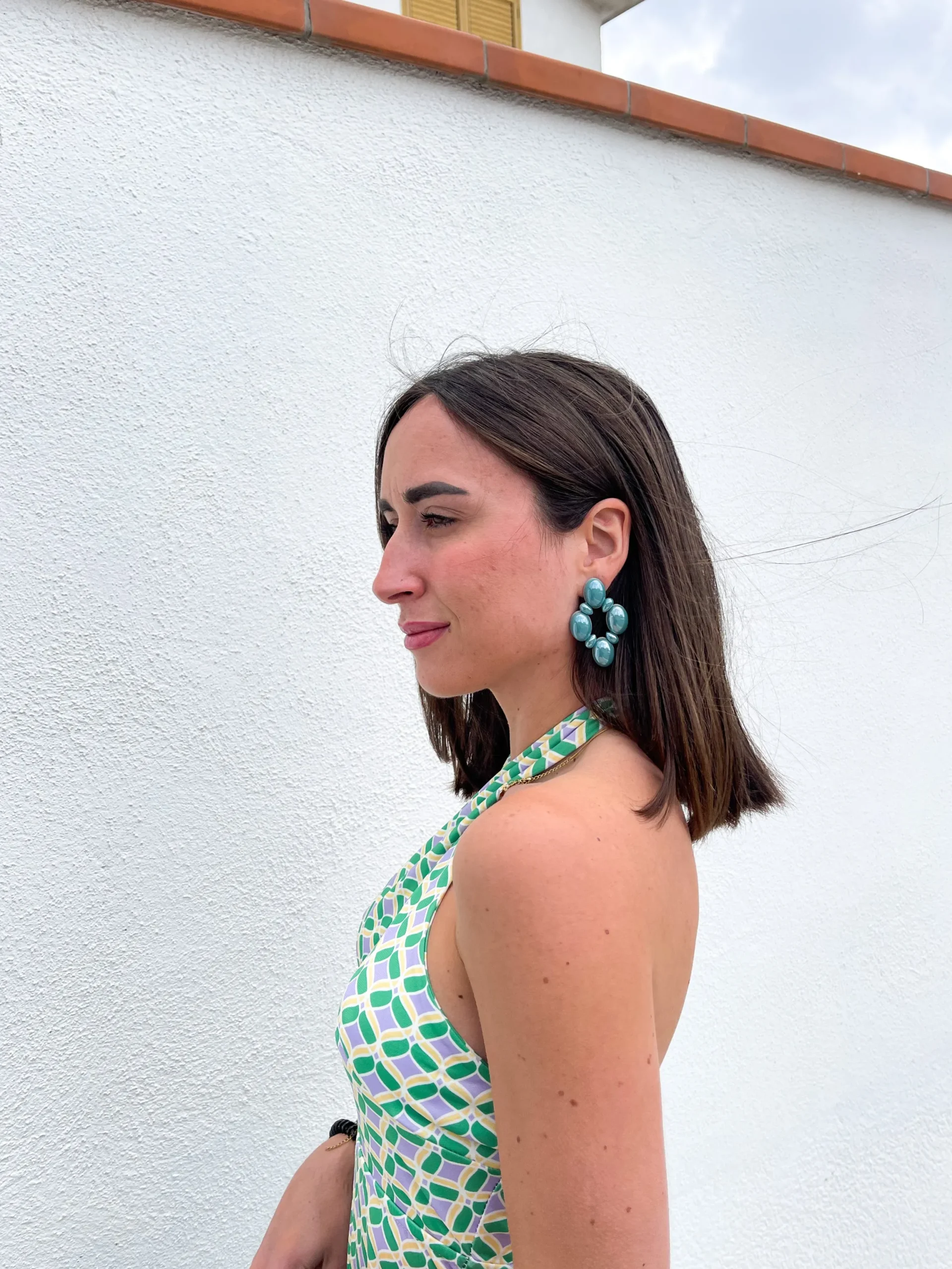 Pendientes rombo azul