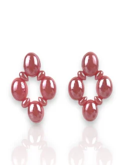 Pendientes rombo rosa