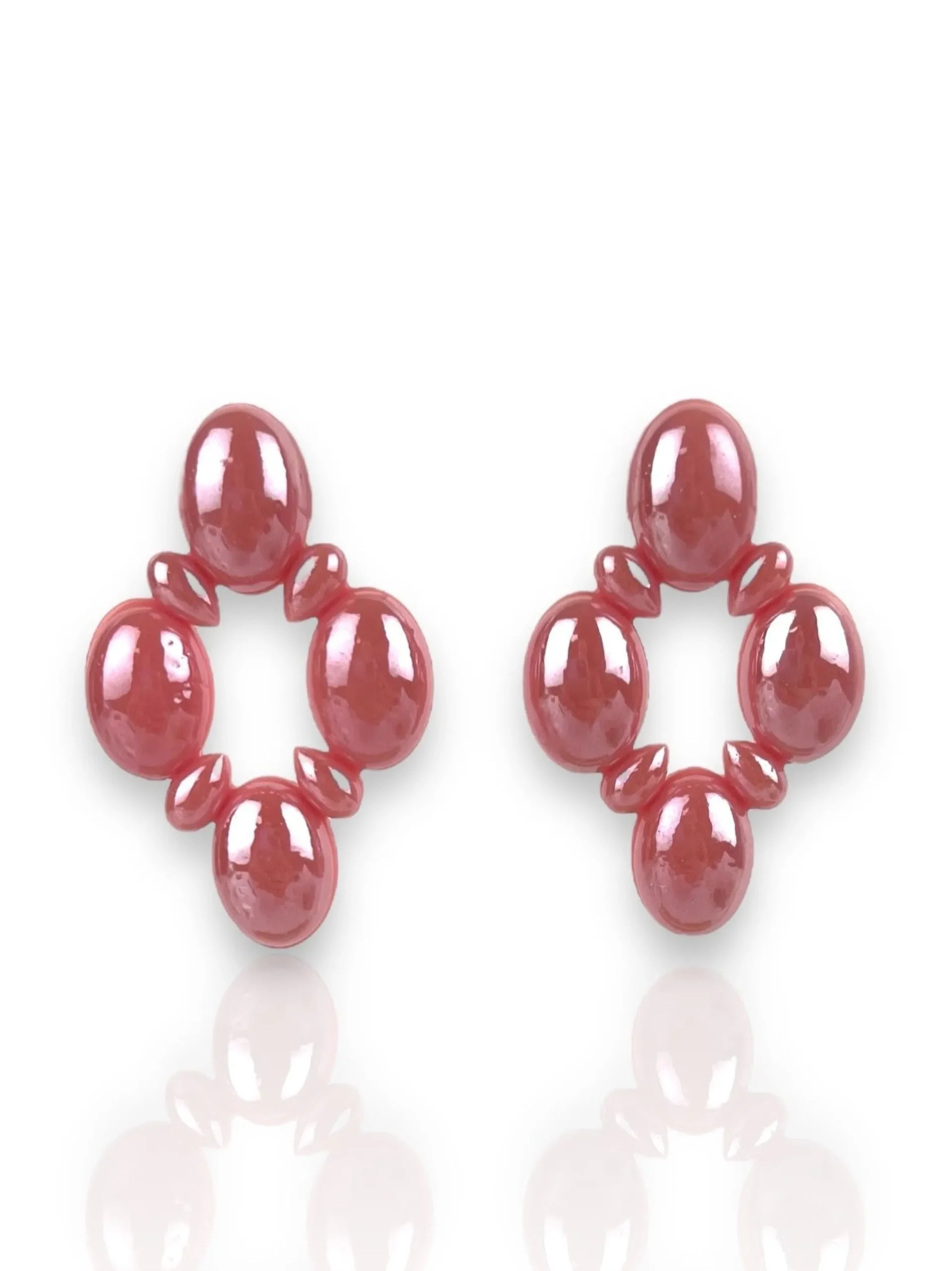 Pendientes rombo rosa
