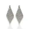 Pendientes rombos brillos plateado