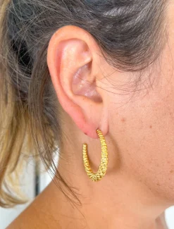 Pendientes semi aro dorado