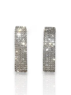 Pendientes tiras cascada plata
