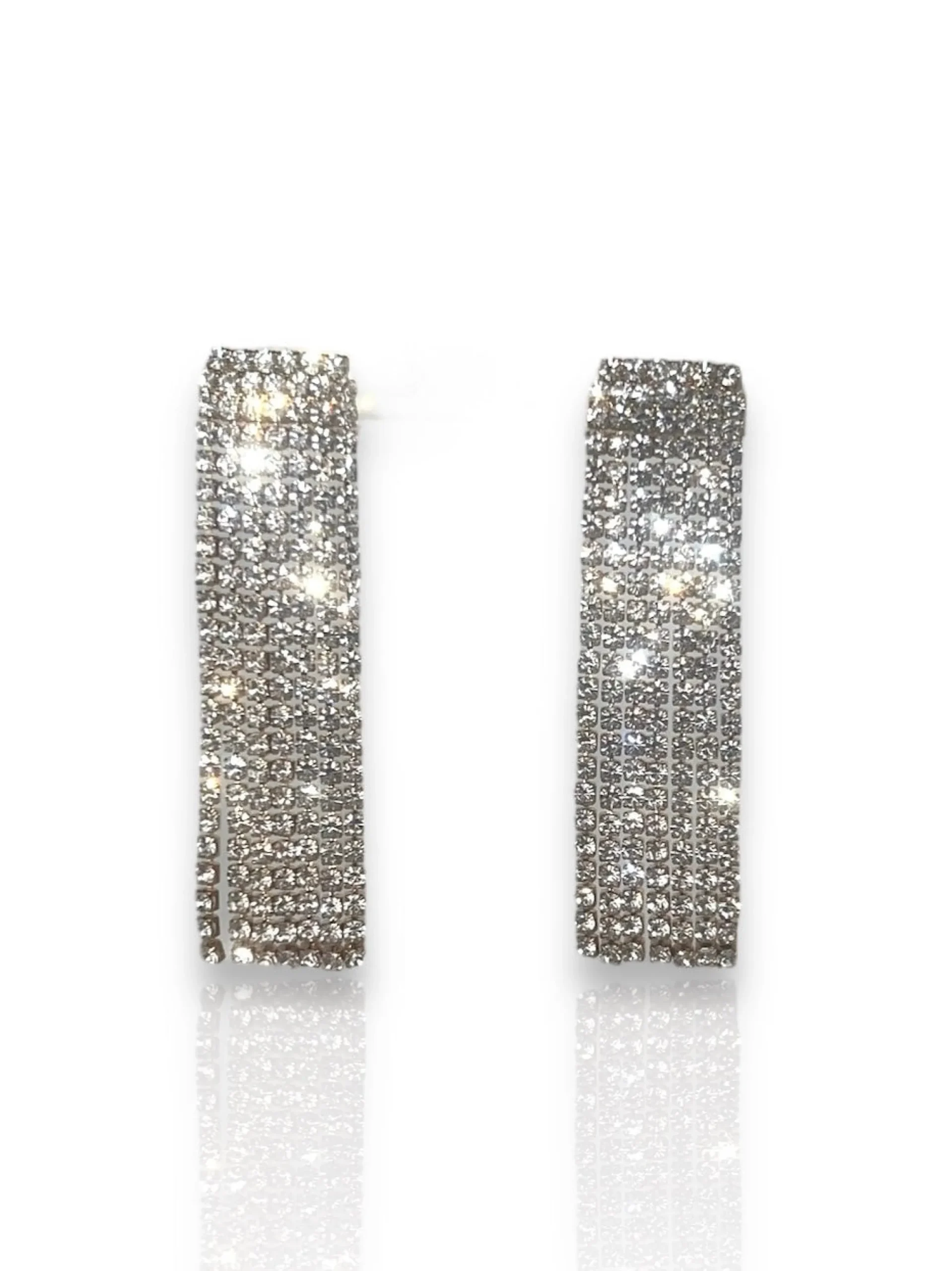Pendientes tiras cascada plata