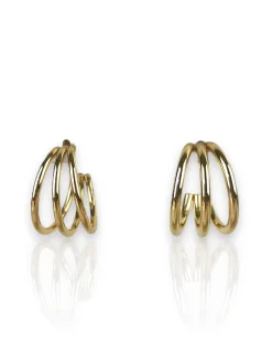 Pendientes tres aros dorados