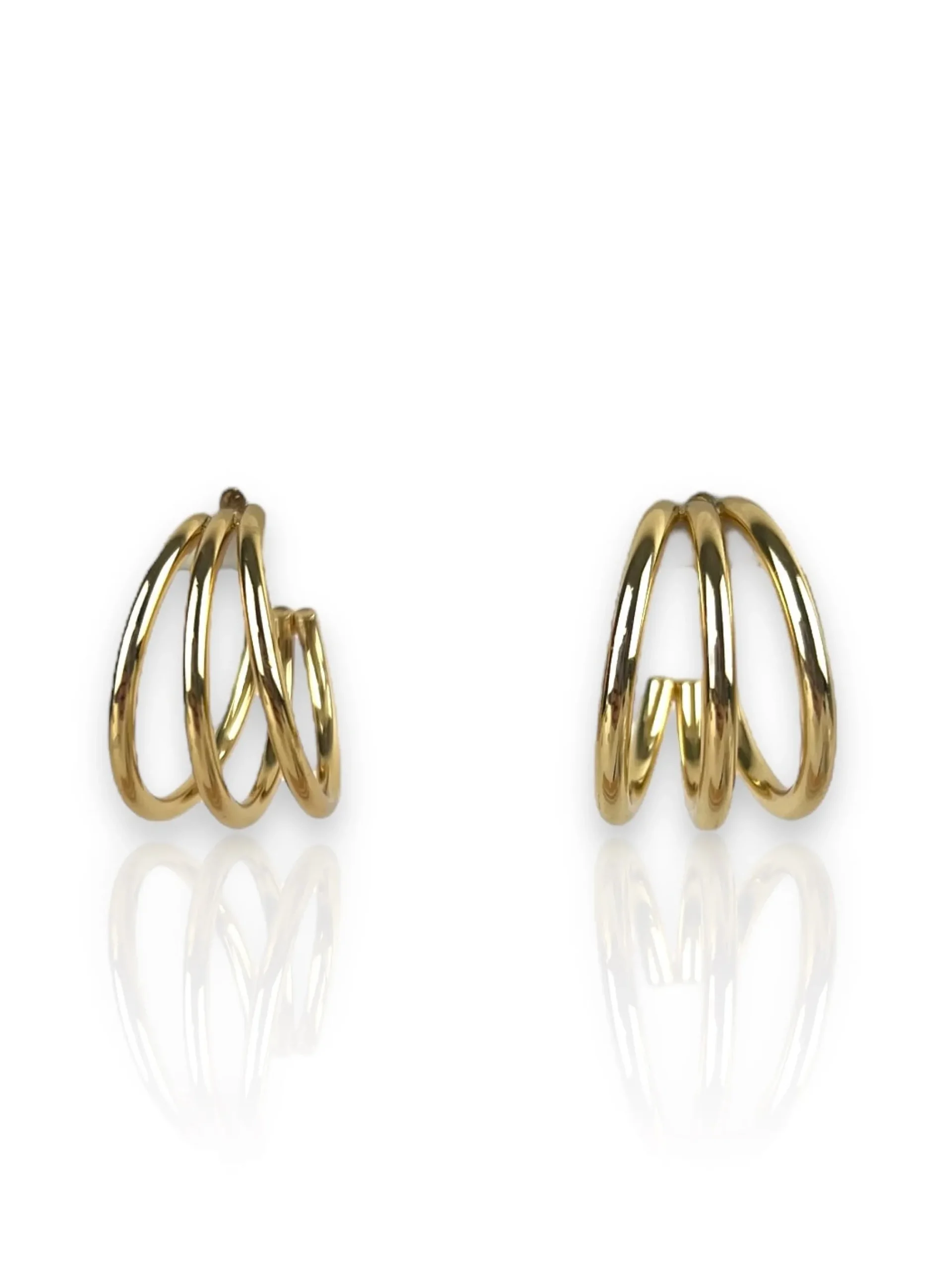 Pendientes tres aros dorados