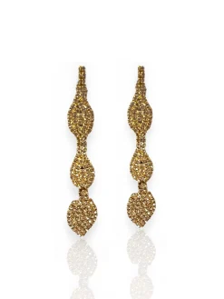 Pendientes óvalos brillos dorado