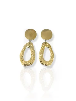 Pendientes óvalos textura dorados