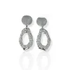 Pendientes óvalos textura plata