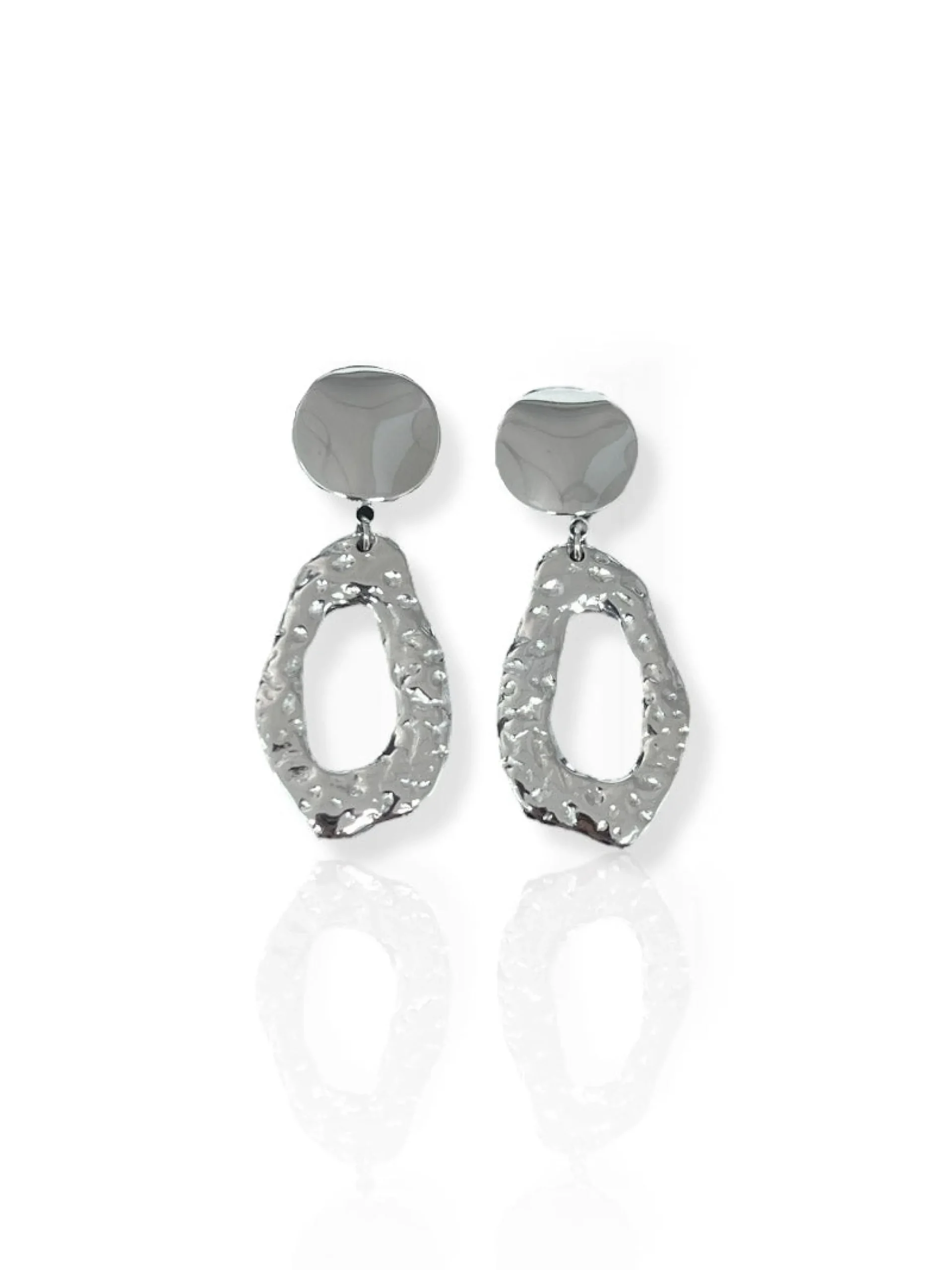 Pendientes óvalos textura plata