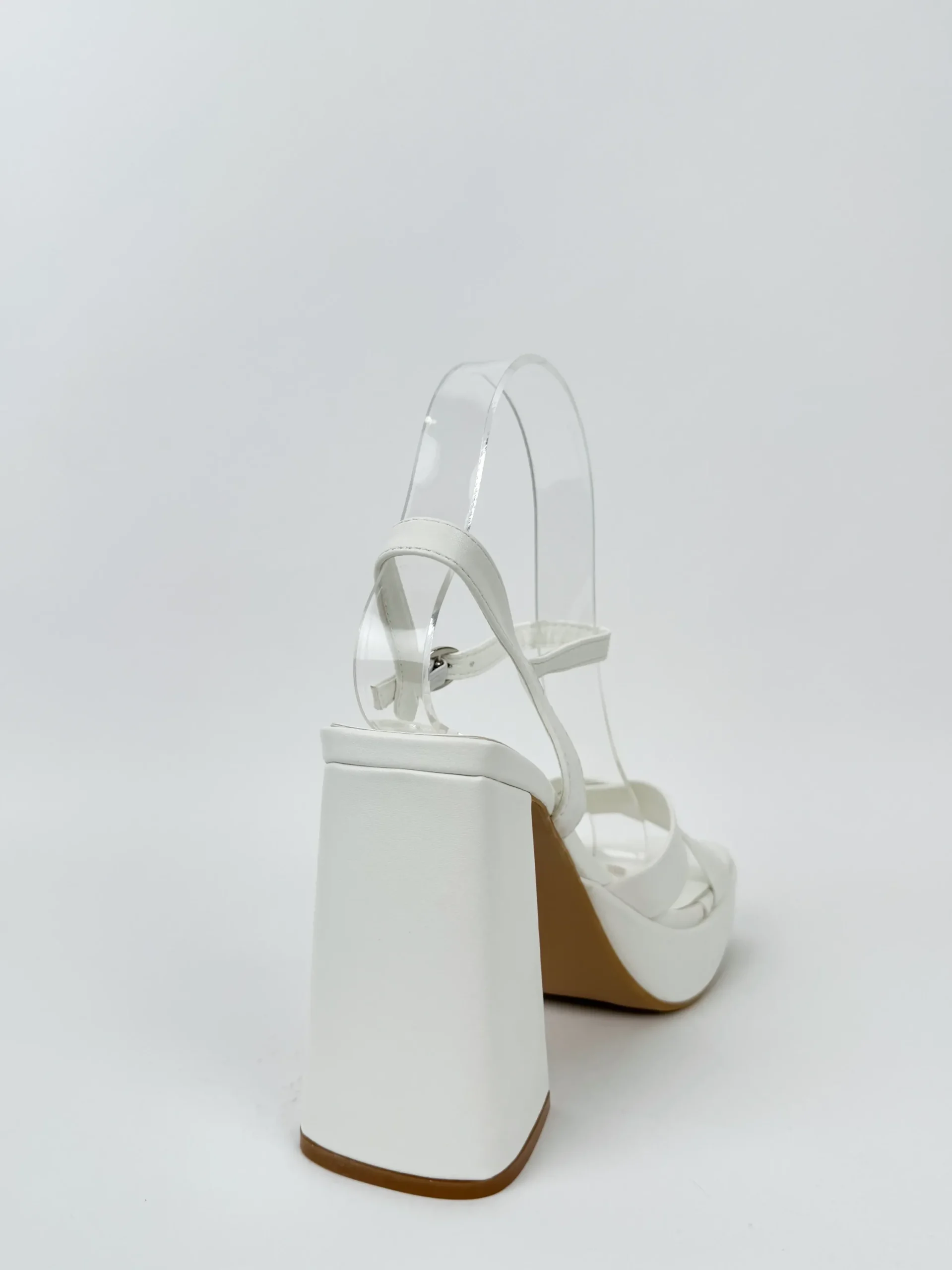 Sandalia plataforma cruzada blanco