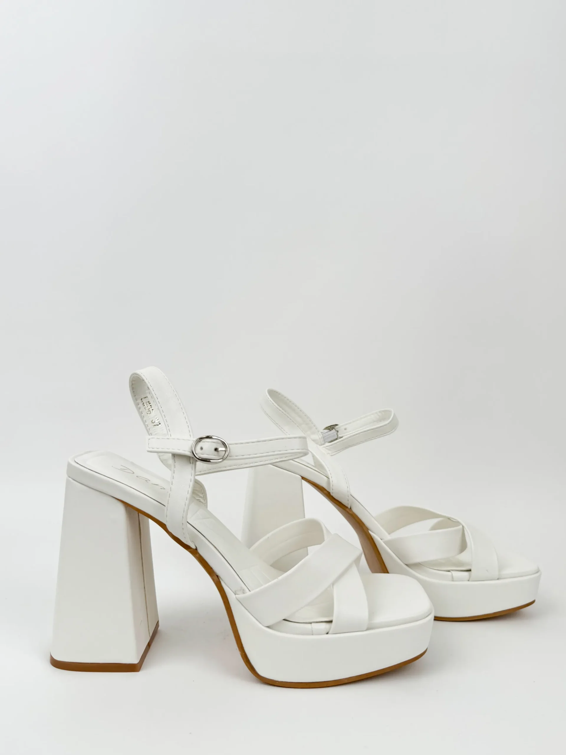 Sandalia plataforma cruzada blanco