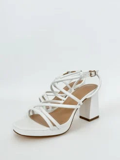 Sandalia plataforma entrelazado blanco