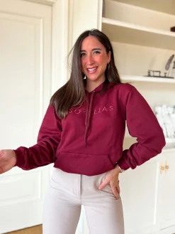Sudadera Sorellas capucha burdeos