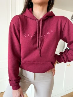 Sudadera Sorellas capucha burdeos