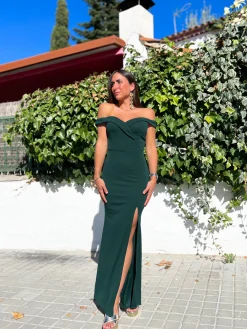 Vestido barco ajustado botella