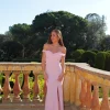 Vestido barco ajustado rosa