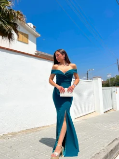 Vestido barco sirena petróleo
