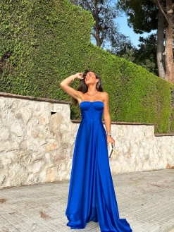 Vestido corse palabra azul