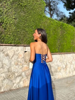 Vestido corse palabra azul