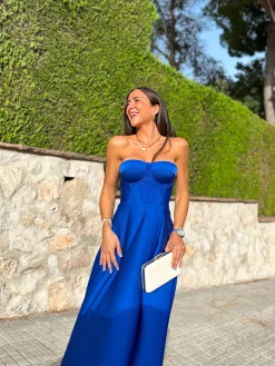 Vestido corse palabra azul