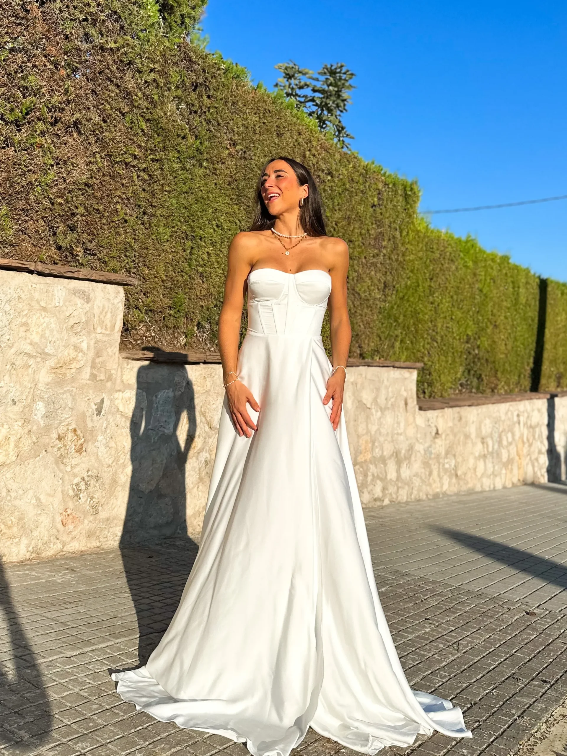 Vestido corse palabra blanco