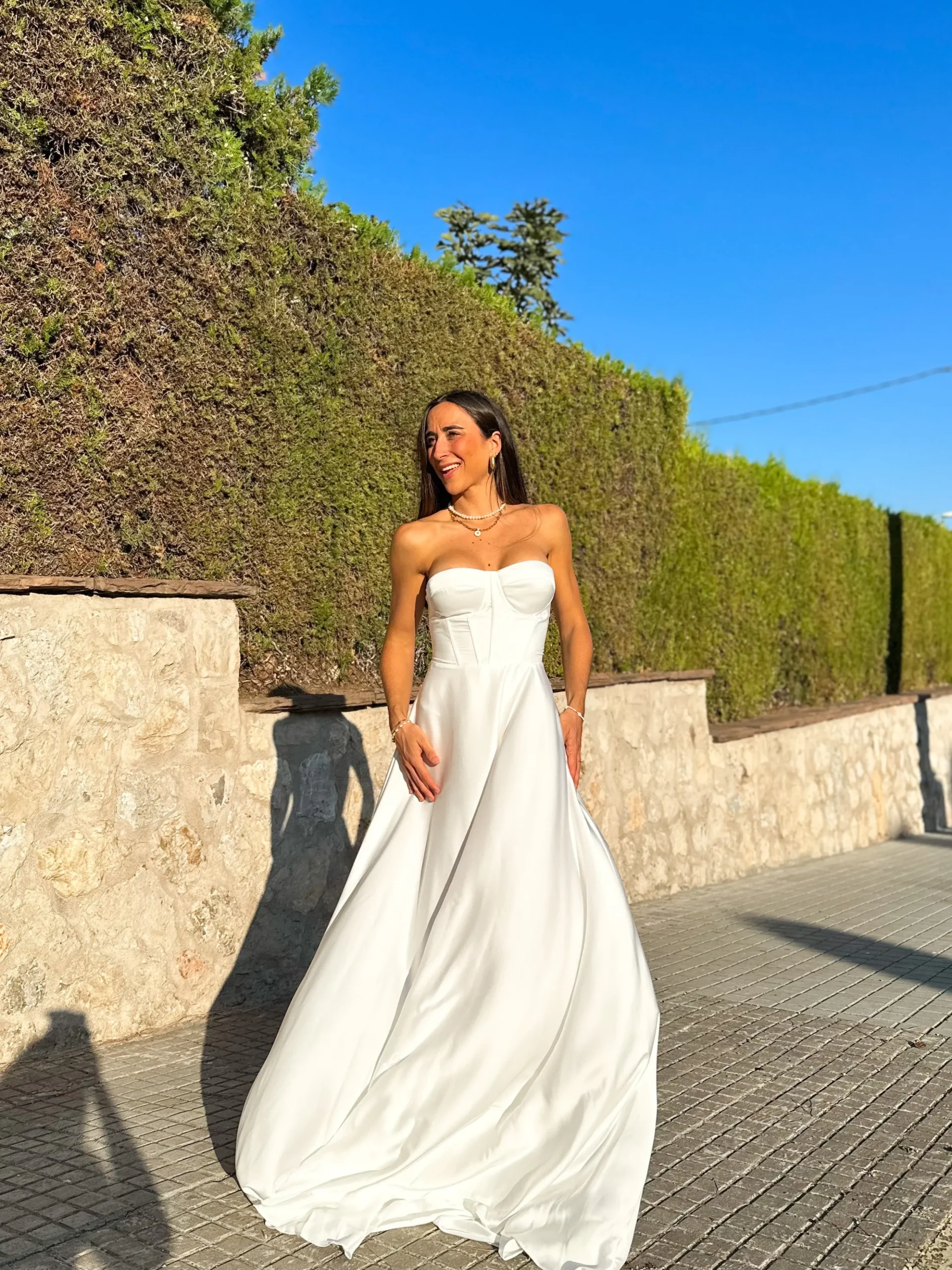 Vestido corse palabra blanco