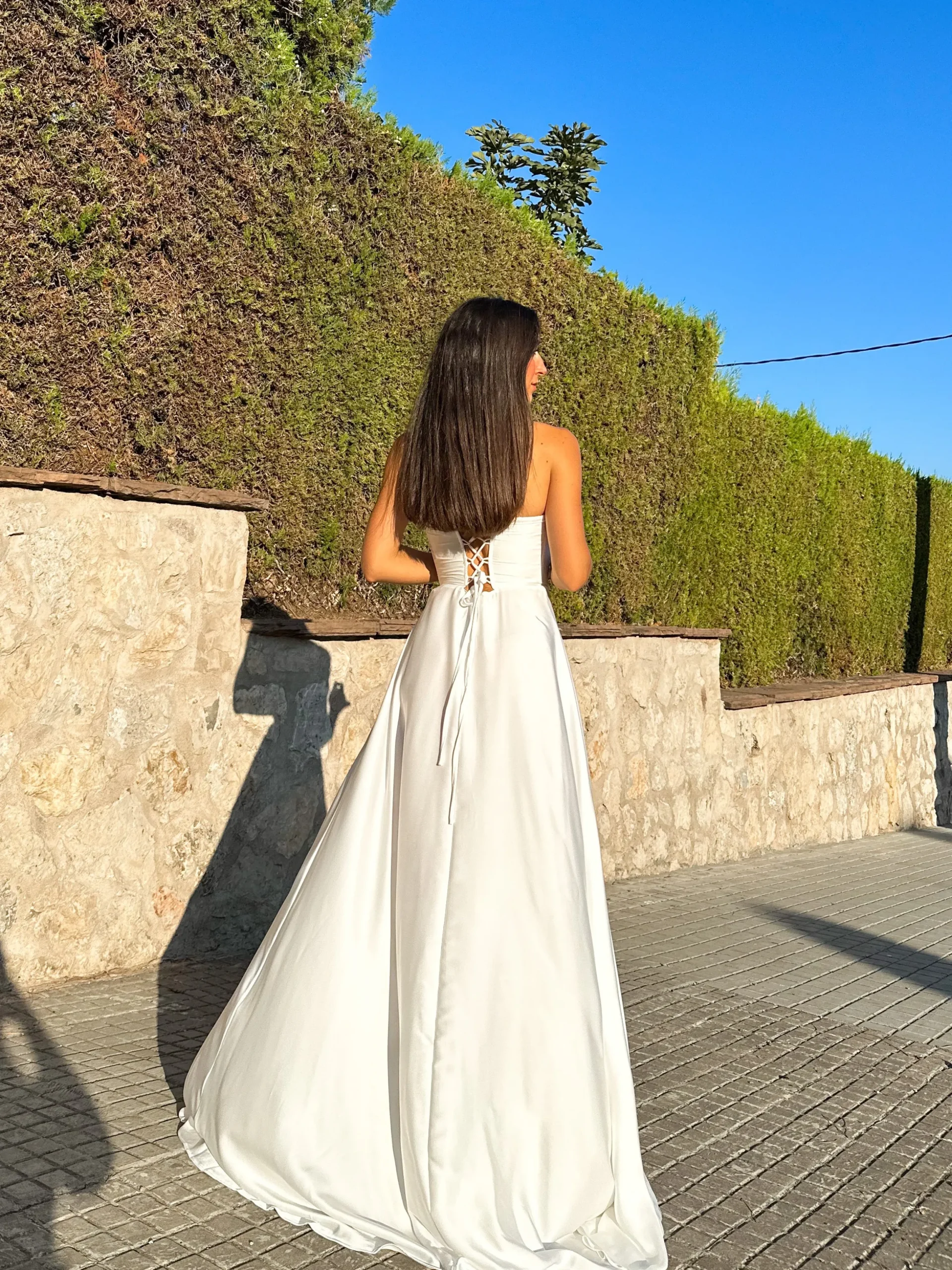 Vestido corse palabra blanco