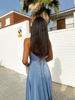 Vestido corse palabra celeste