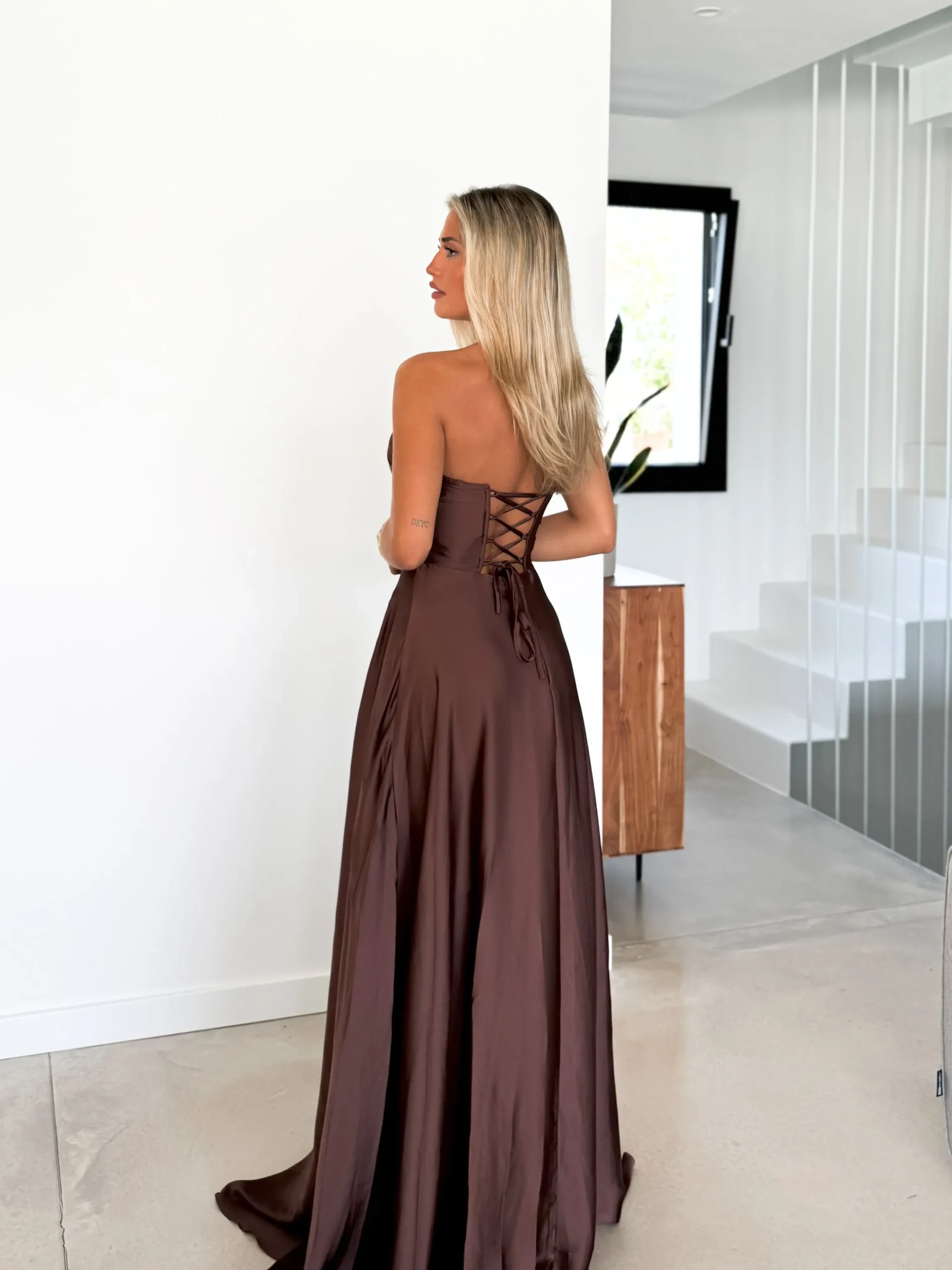 Vestido corse palabra chocolate
