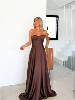 Vestido corse palabra chocolate