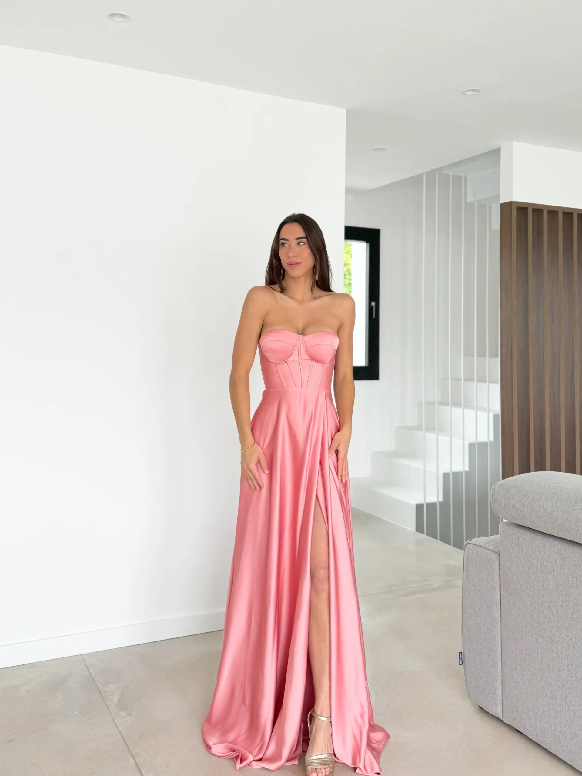 Vestido corse palabra coral