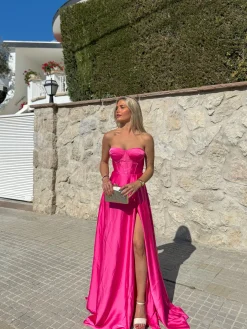Vestido corse palabra fucsia