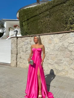 Vestido corse palabra fucsia