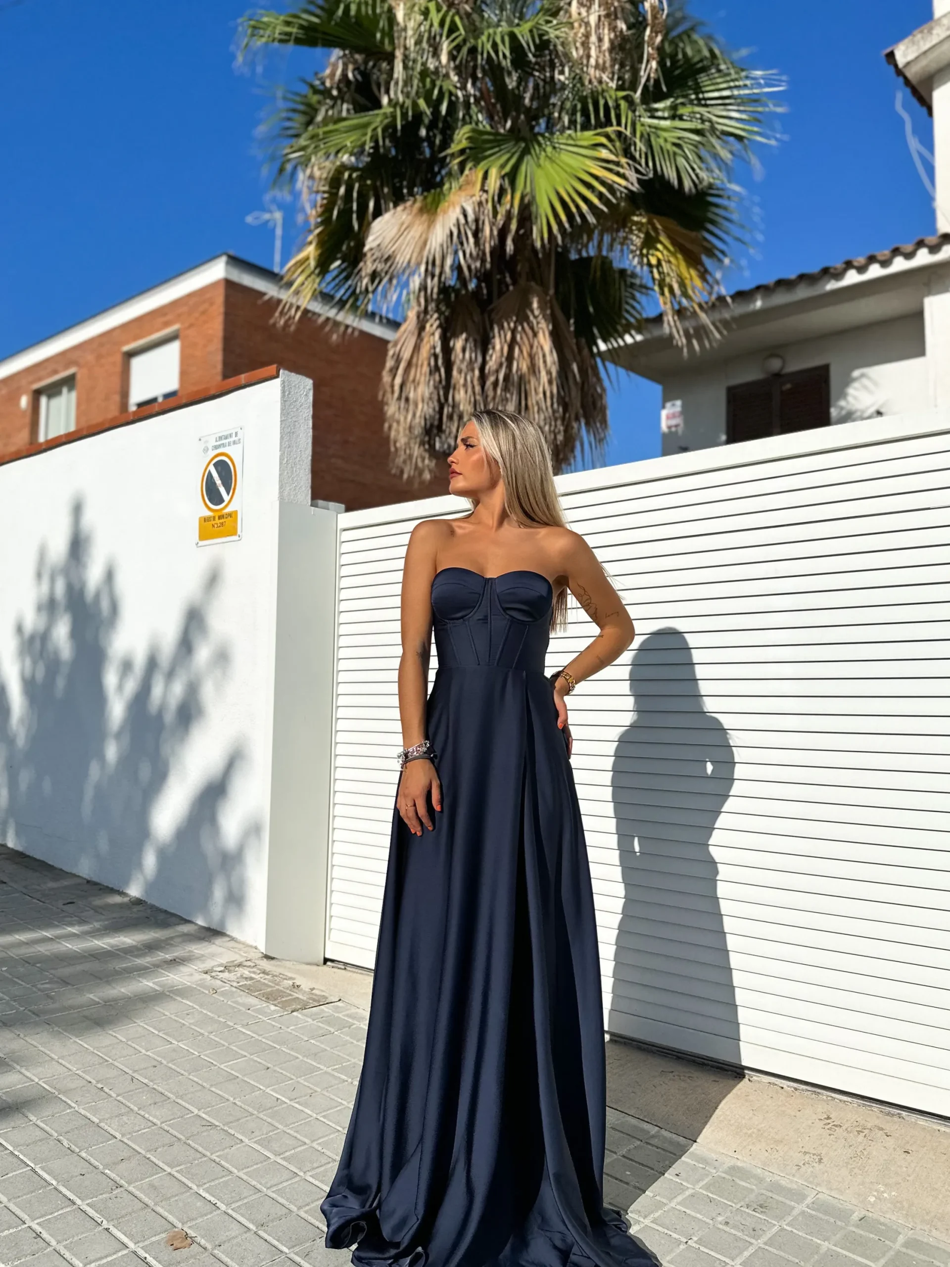 Vestido corse palabra marino