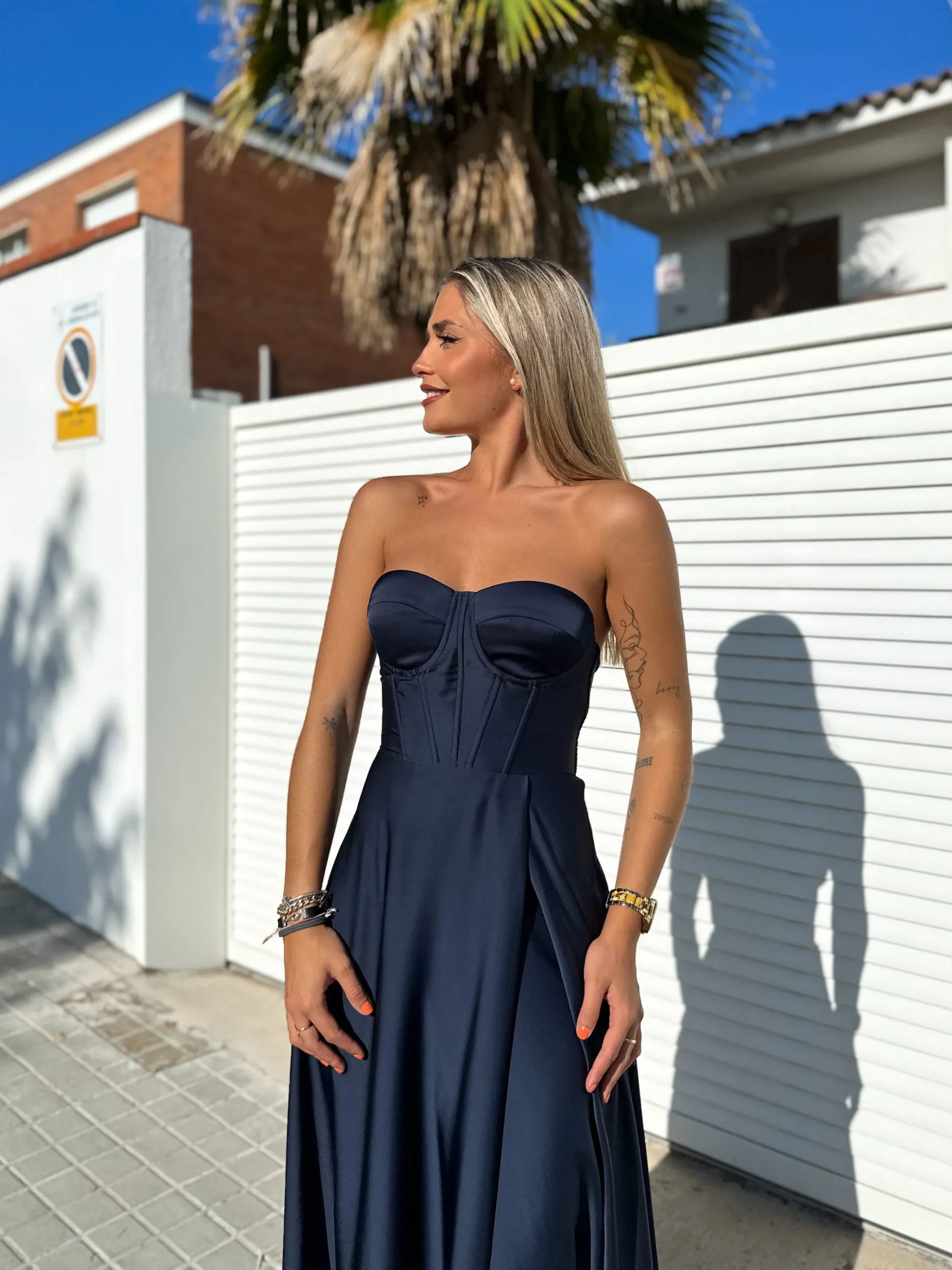 Vestido corse palabra marino