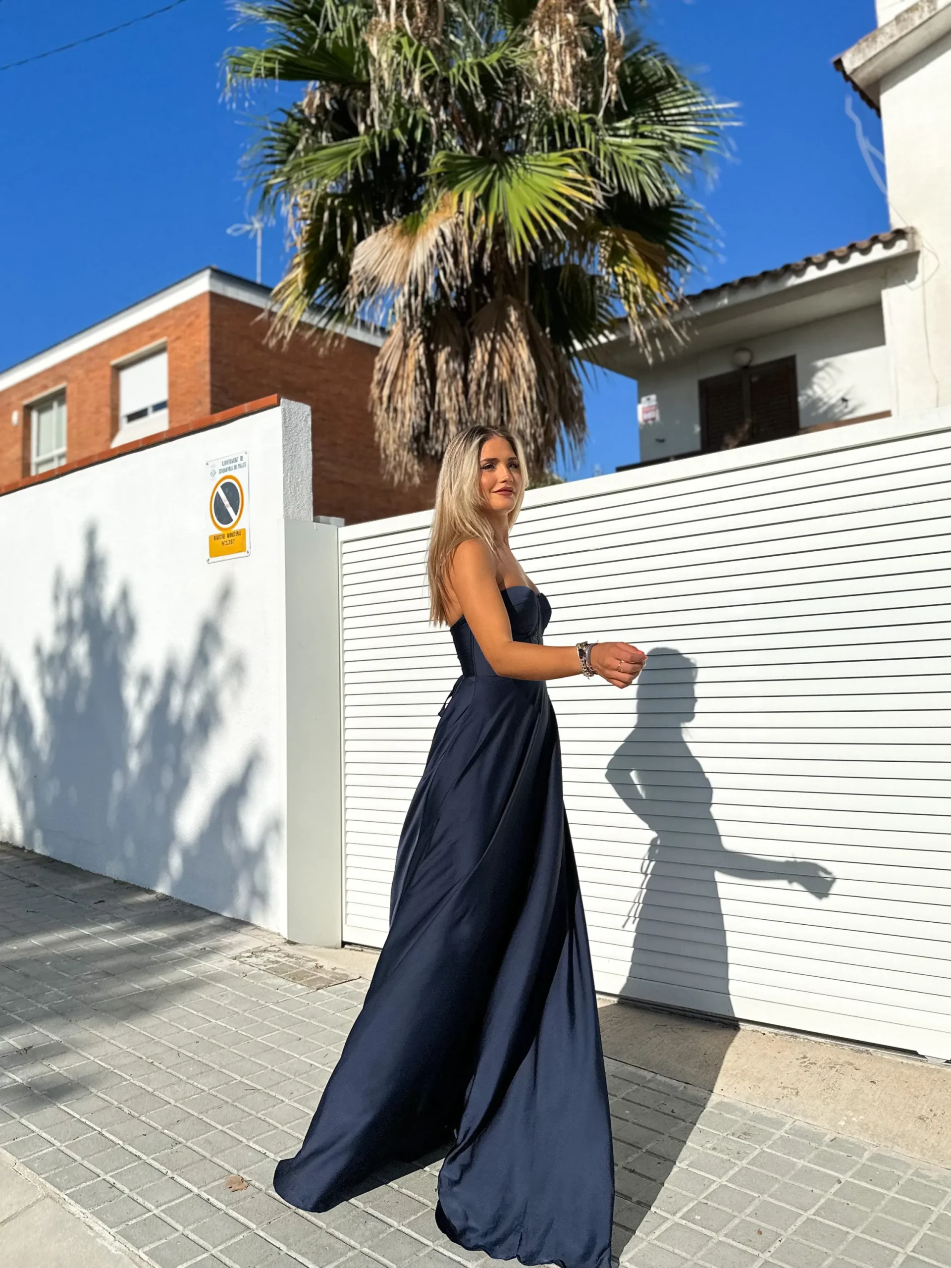 Vestido corse palabra marino