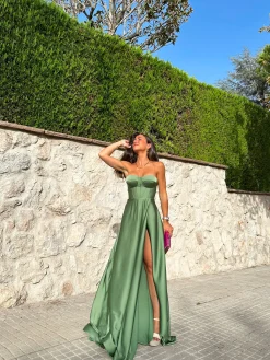 Vestido corse palabra oliva
