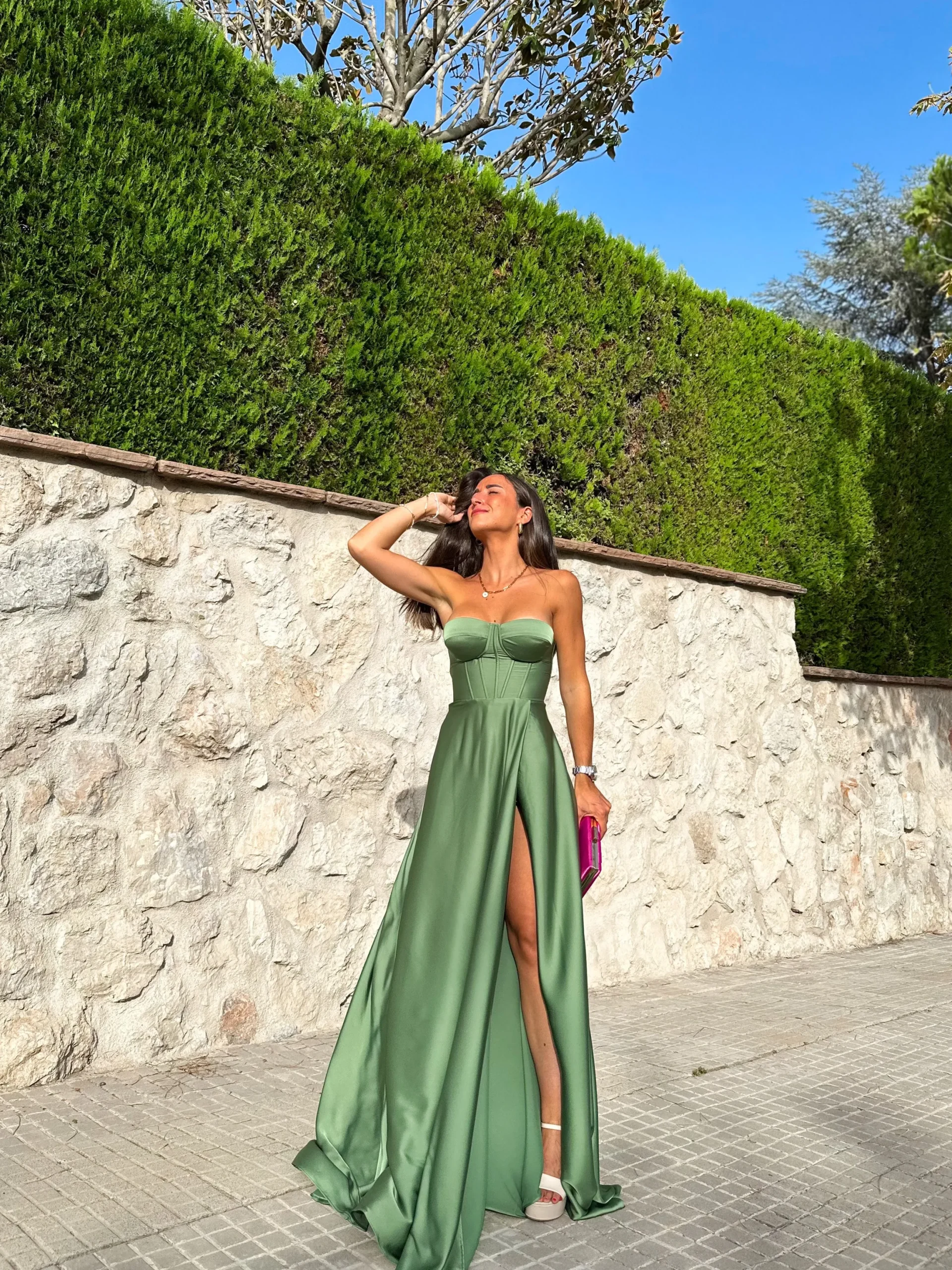 Vestido corse palabra oliva