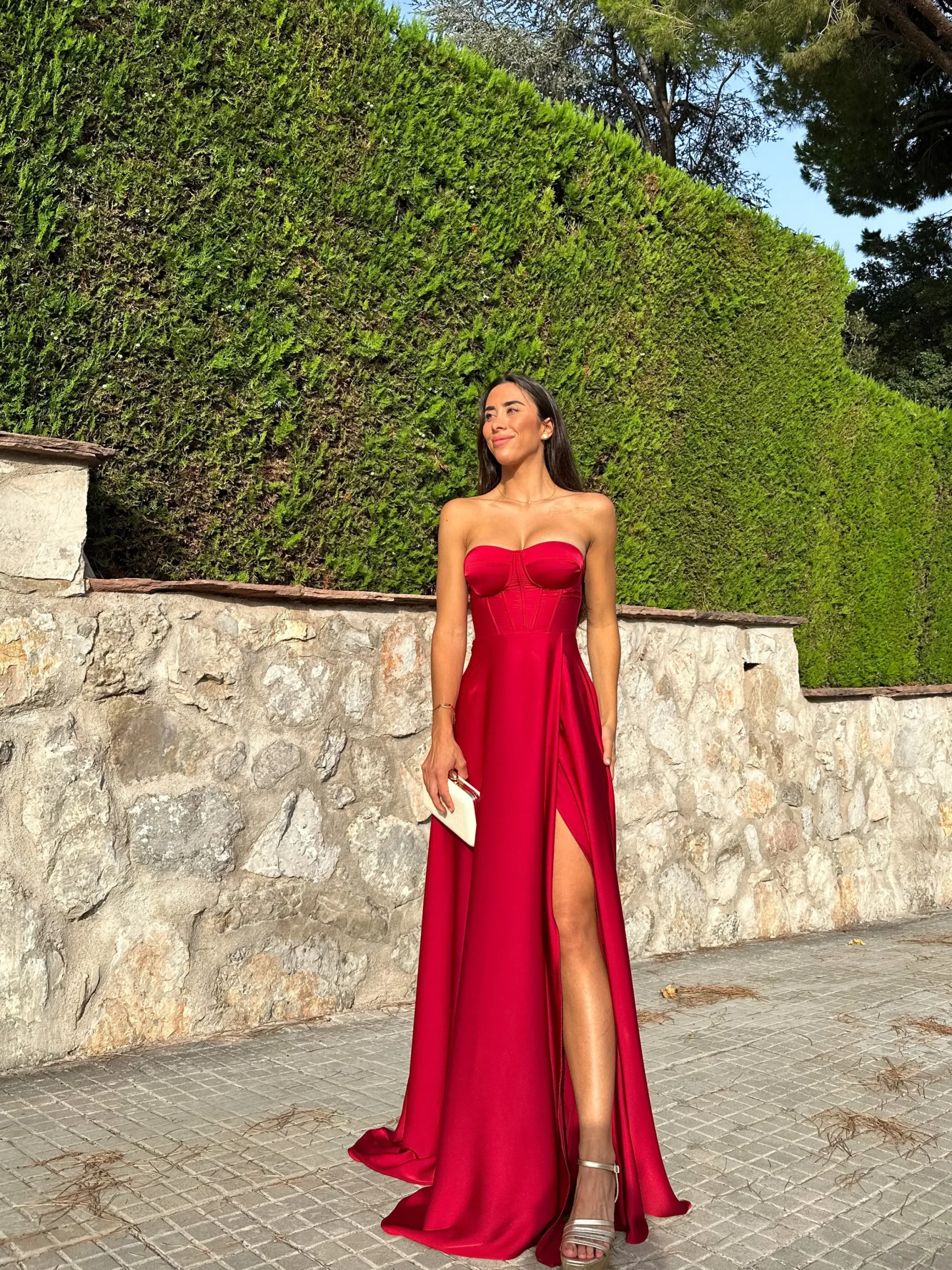 Vestido corse palabra vino