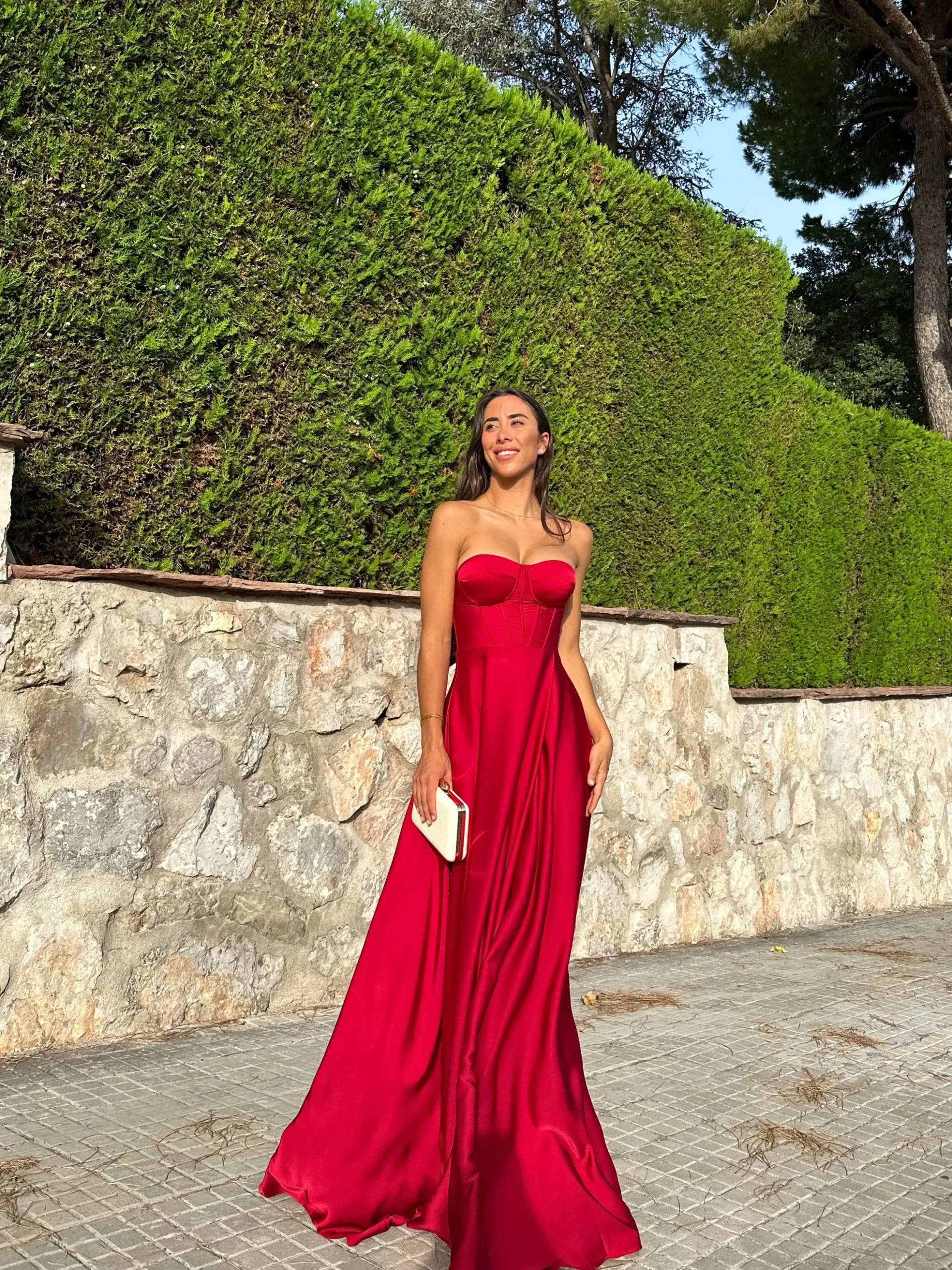 Vestido corse palabra vino