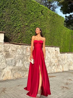 Vestido corse palabra vino
