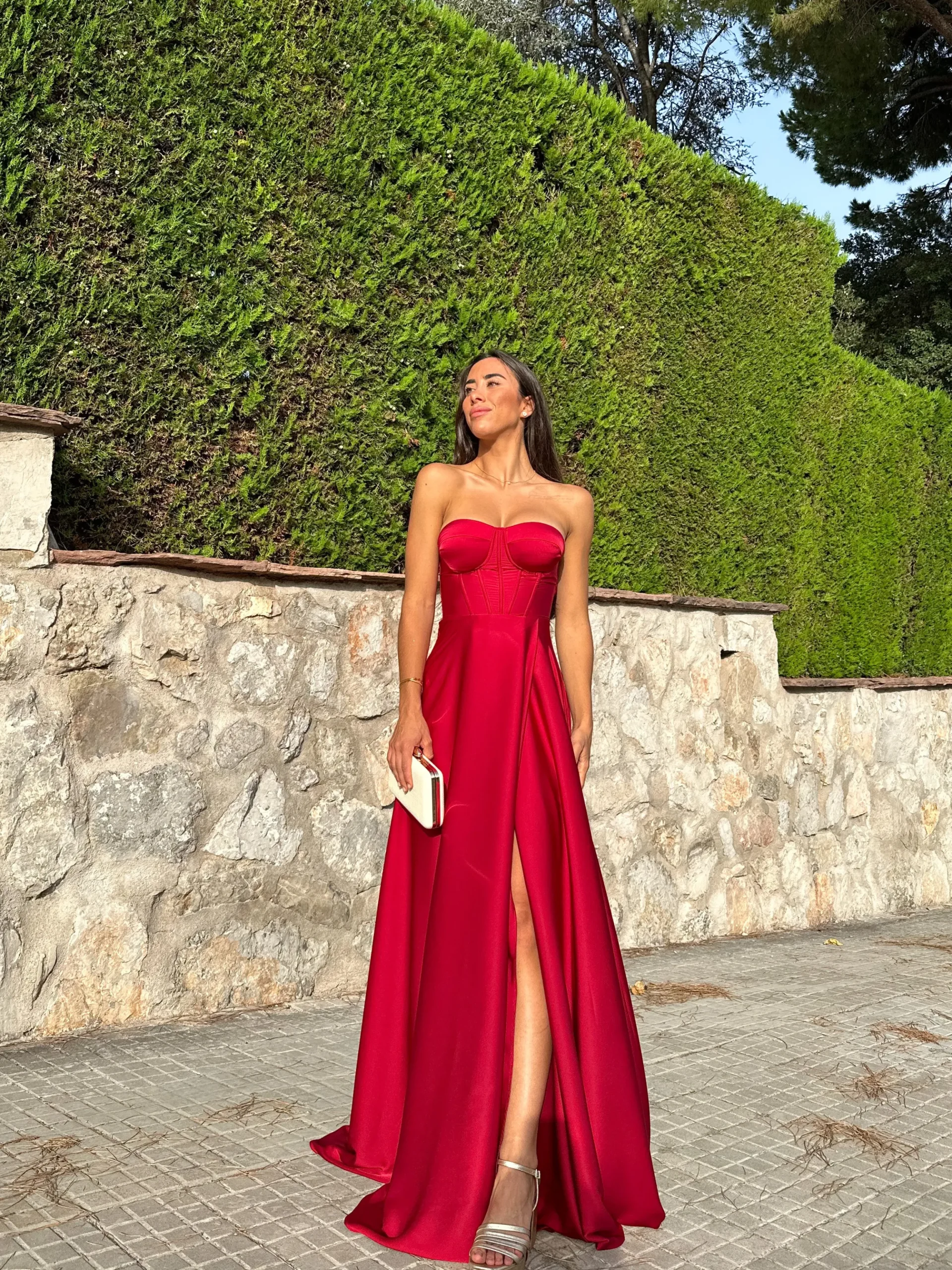 Vestido corse palabra vino